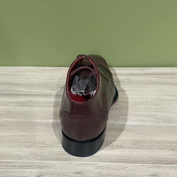 Emilio Franco shoes burgundy leather calf/deerskin cap toe Oxford